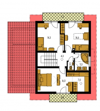 Floor plan of second floor - MERKUR 3